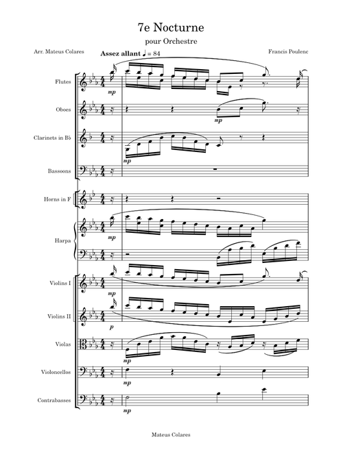 Nocturne n.7 pour Orchestre - F. Poulenc/M. Colares