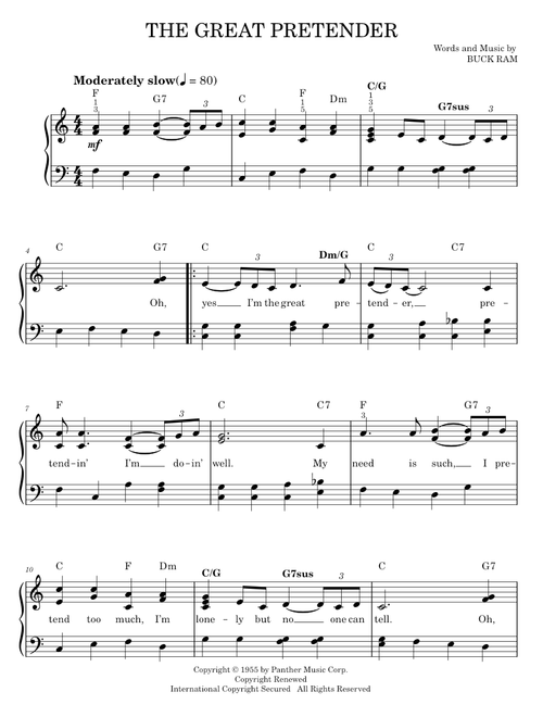 The great pretender - The Platters (Easy Piano)