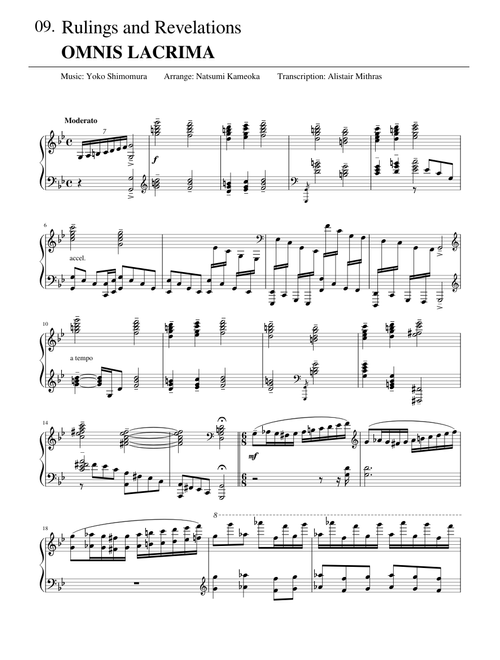 OMNIS LACRIMA - Rulings and Revelations - Piano Collections FINAL FANTASY XV