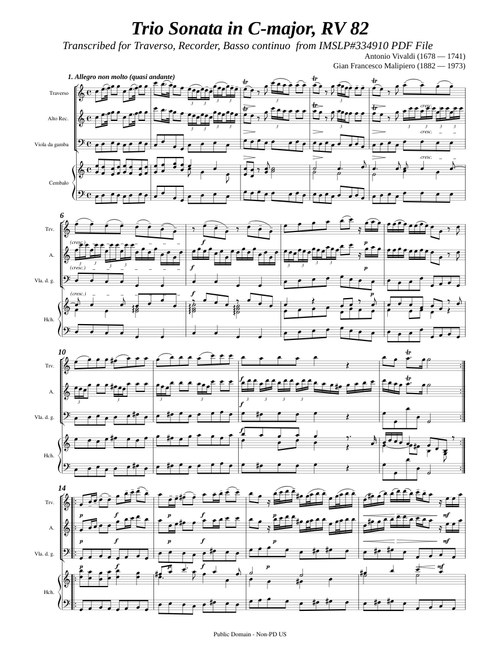 Vivaldi, A. _ Trio Sonata C-Dur, RV 82 [Rec, Trv, Continuo]