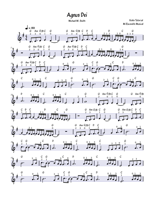 Agnus dei – VIOLIN-CHORDS
