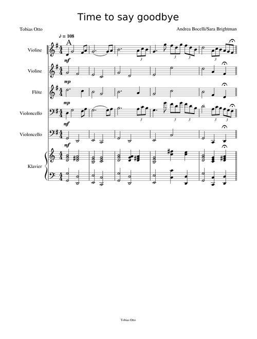 Time to say goodbye -for ensamble