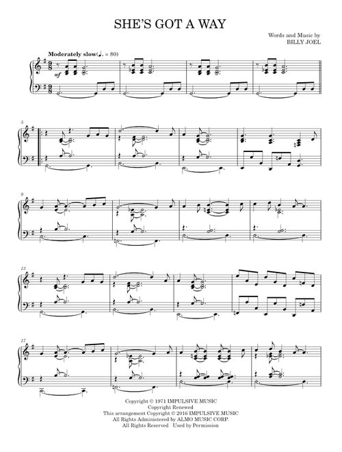 She's Got A Way [Jazz version] - Billy Joel (Piano Solo)