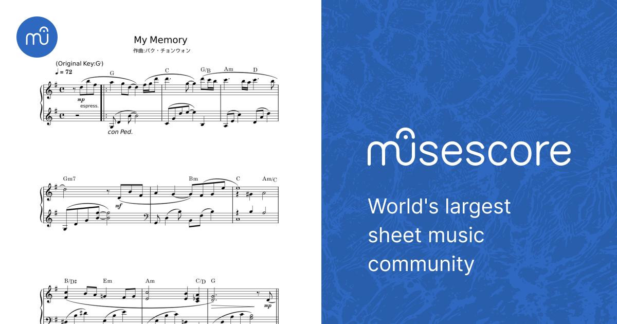 My Memory Ryu My Memory - Ryu Sheet Music with Chords for Piano (Solo) | MuseScore.com