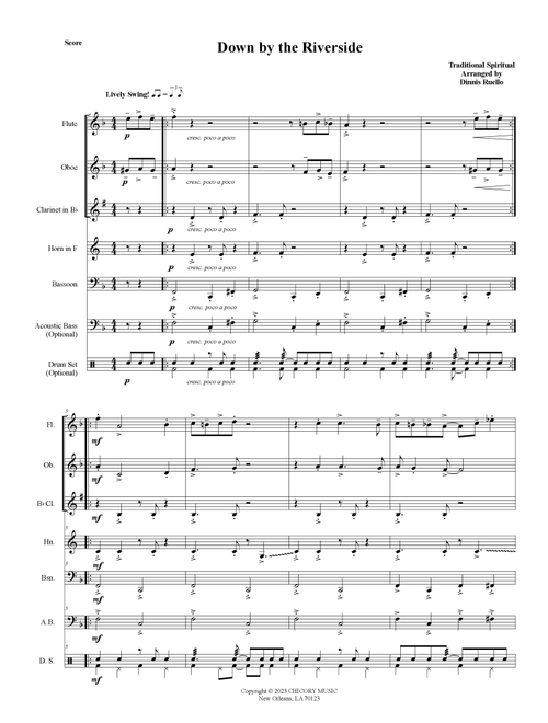 Down by the Riverside - Woodwind Quintet arranged in Trad. New Orleans Brass Band Style (Arr. Dennis Ruello) - African - American Spiritual (Woodwind Ensemble)