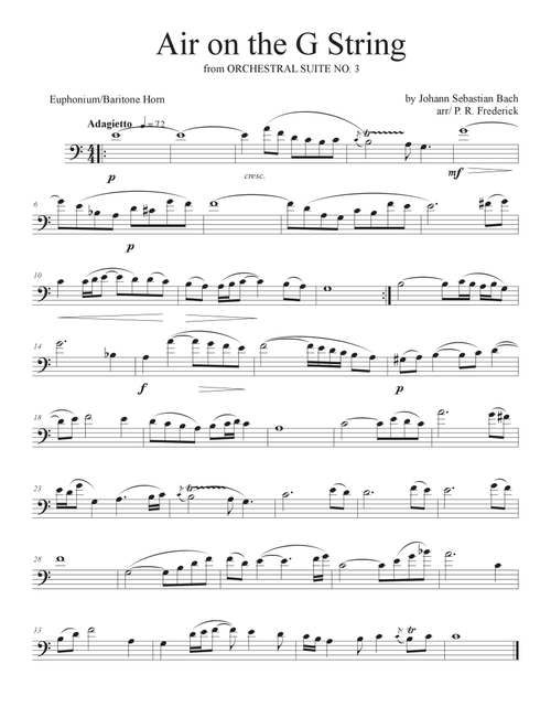 Air On the G String (Baritone Horn/Euphonium solo) (Arr. P. R. Frederick) - Johann Sebastian Bach (Euphonium Solo)