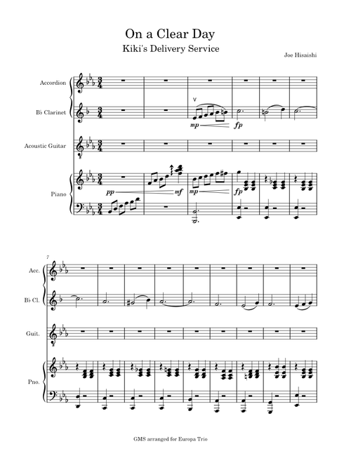 [Europa Trio & Seami] On a clear day – Joe Hisaishi