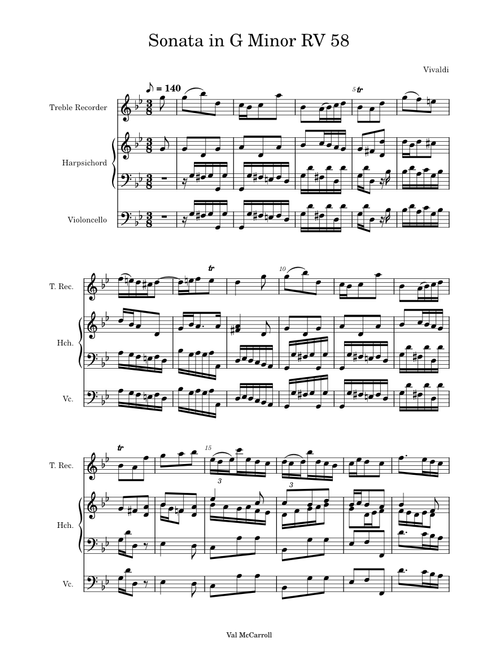 Sonata in G Minor RV58 – Antonio Vivaldi