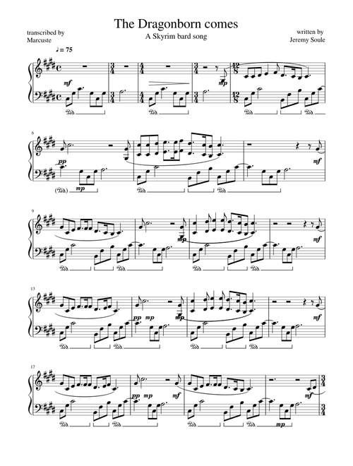 SKYRIM: The Dragonborn comes (bard song) EDITED