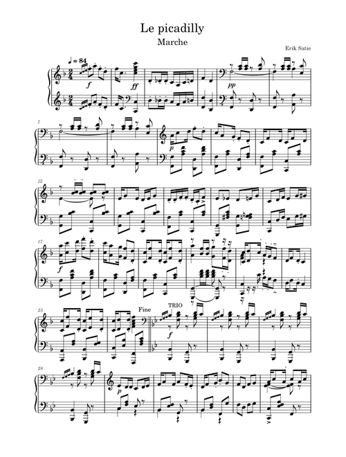 Le piccadilly – Erik Satie