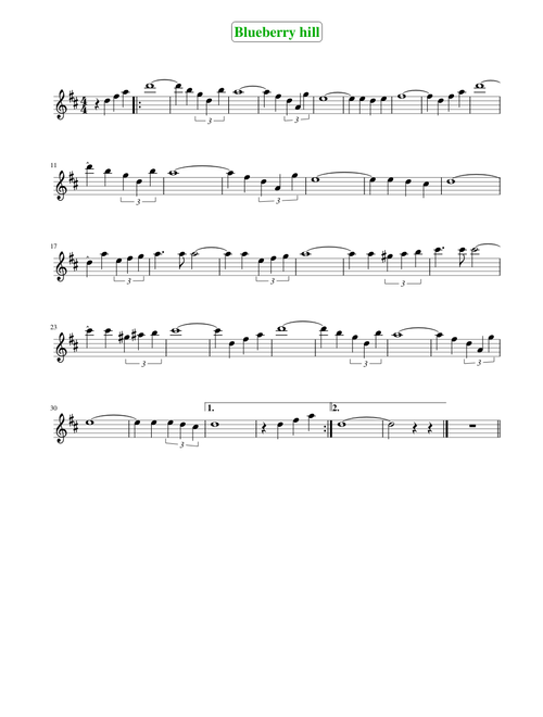 Blueberry Hill B Clarinet Voice