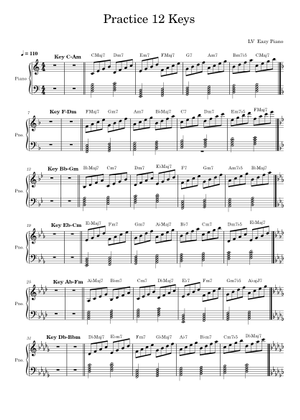 Oscar Peterson - Jazz Exercises for Piano - Exercise 2 Sheet Music