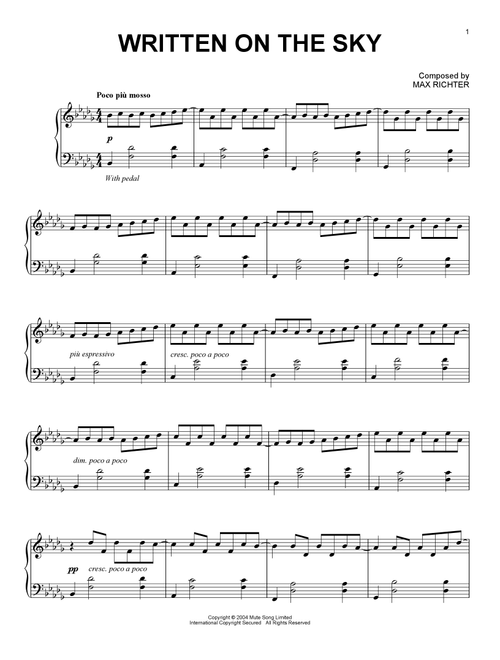 Written On The Sky - Max Richter (Piano Solo)