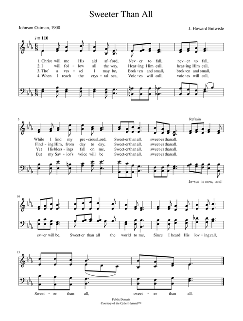 Sweeter than all - J. Howard Entwisle