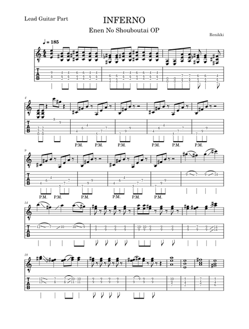 Inferno - Fire Force Op 1 – Mrs.Green Apple Lead Guitar Part