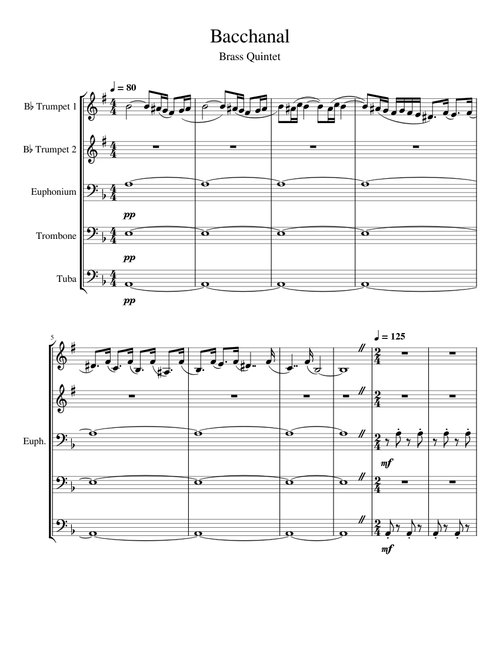 Bacchanale from Samson and Delilah (Brass quintet)  – Camille Saint-Saëns