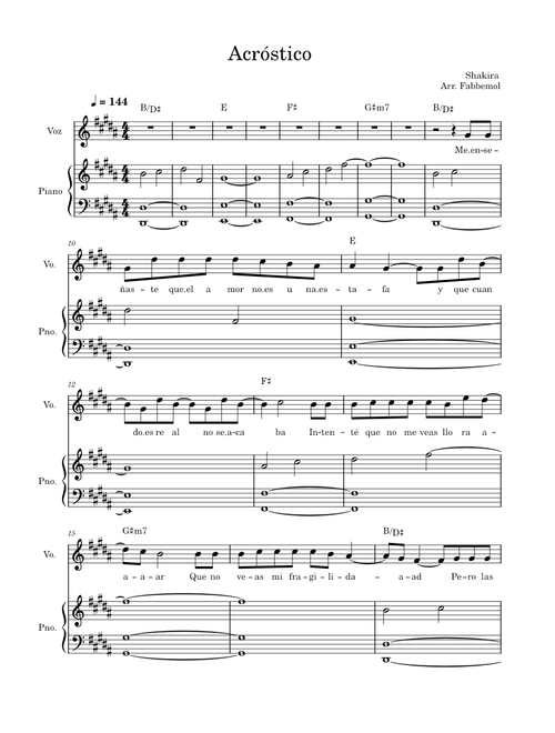 Acróstico – Shakira Acróstico