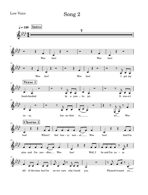Song 2 – Blur Song 2 - Voice Low