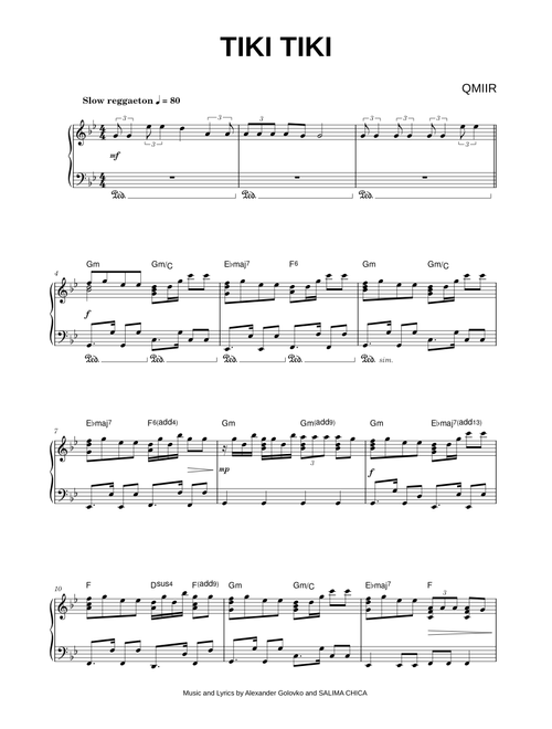 Tiki Tiki - QMIIR (Piano)