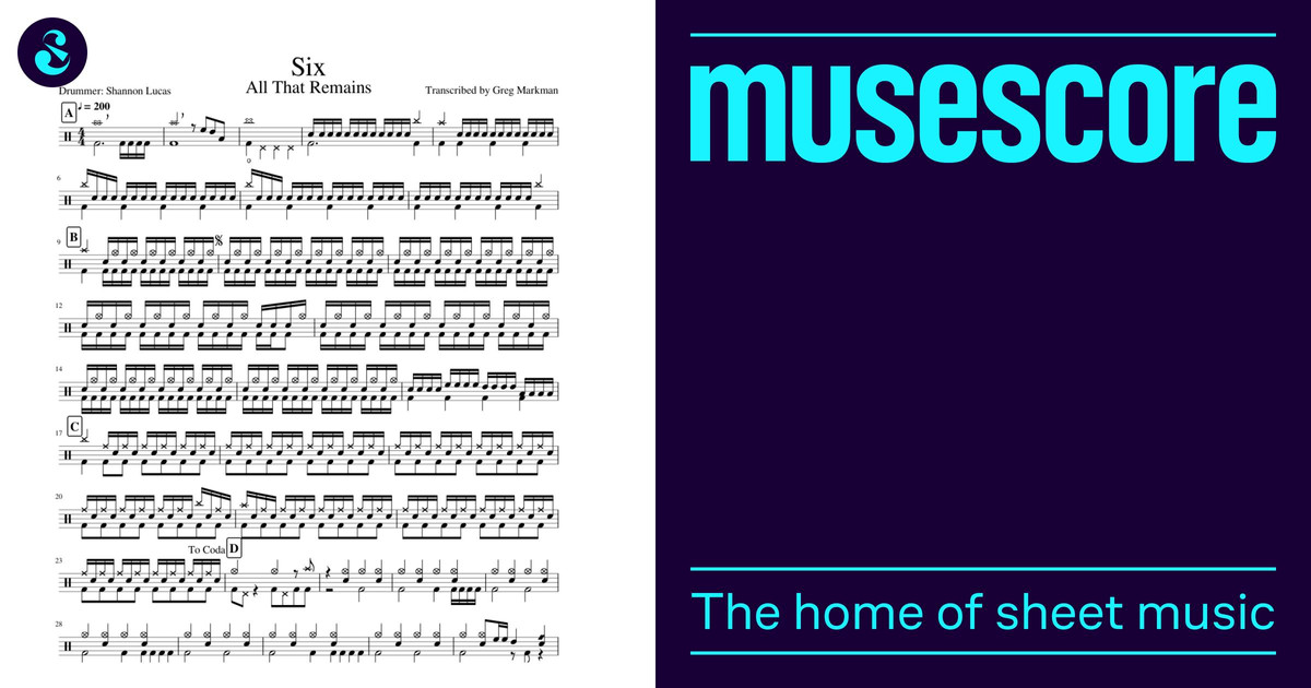 All That Remains - Six Sheet Music for Drum group (Solo