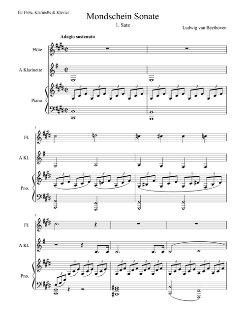 Moonlight Sonata (Flute, Clarinet, Piano)