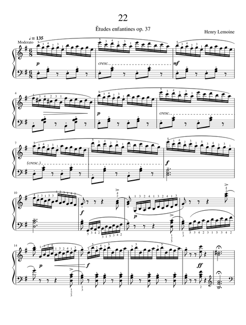 Lemoine: Études enfantines op. 37 no. 22