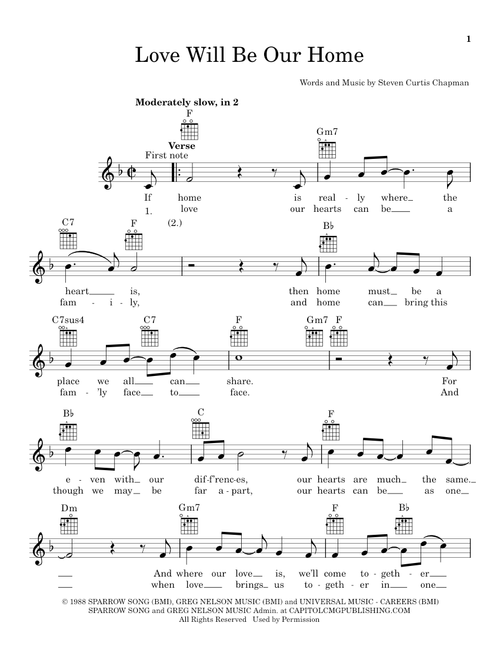 Love Will Be Our Home - Sandi Patty (Ukulele)