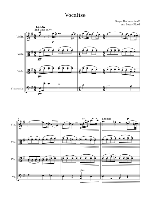 Vocalise – Sergei Rachmaninoff