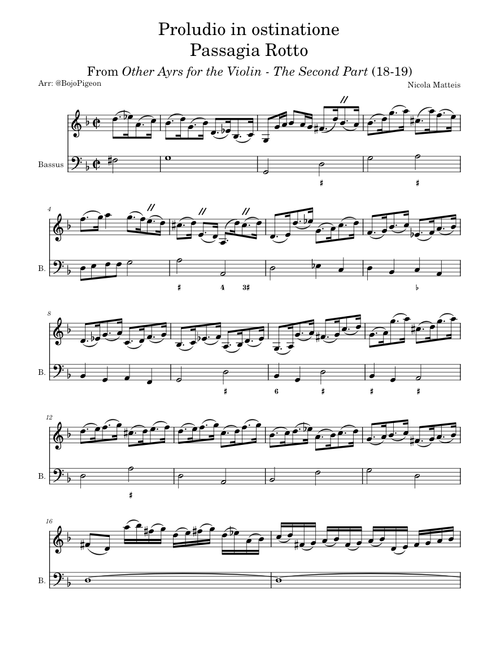 Other Ayrs for the Violin: The Second Part: Proludio in ostinatione – Nicola Matteis