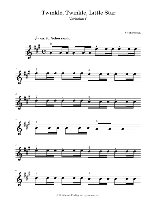 Twinkle, Twinkle, Little Star: Variation C