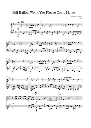 Bill Bailey (Chorus + Piano Solo) Sheet Music with Chords for