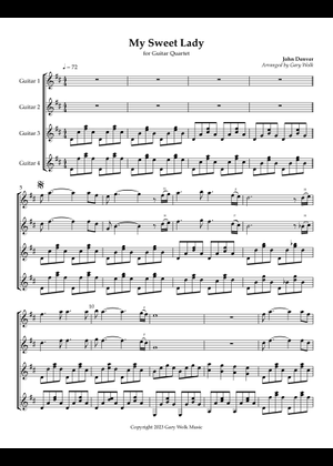 ジョンデンバー　”マイ・スイート・レディ” 他　楽譜 譜面 バンドスコア ギター Play Official version of My sweet lady Sheet Music by John