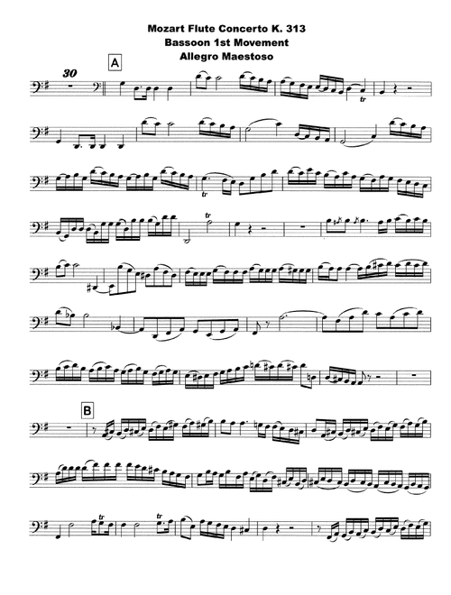 Mozart Flute Concerto op. 313 for Bassoon (Arr. DavidJHare) (Bassoon Solo)