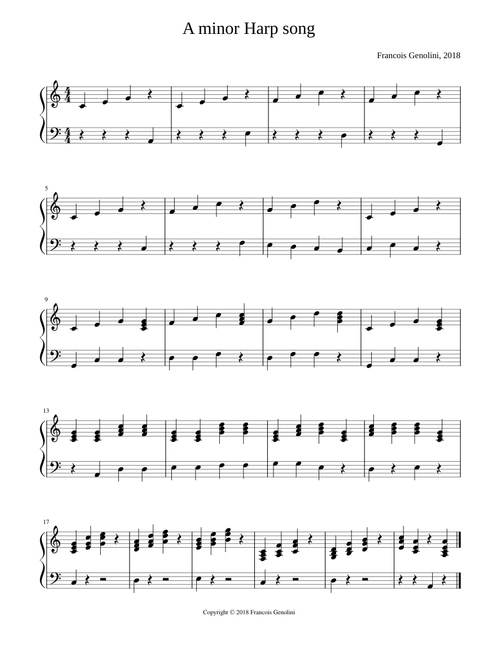 A minor Harp song sheet music arranged by fgenolini