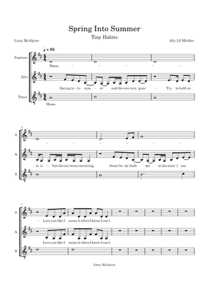 Spring Into Summer - Lizzy McAlpine Sheet Music for Piano (Solo ...