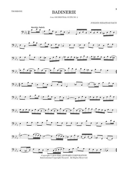 Badinerie (Suite No. 2) - Johann Sebastian Bach (Trombone Solo)
