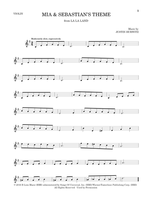 Mia & Sebastian's Theme (from La La Land) - Justin Hurwitz (Violin Solo)