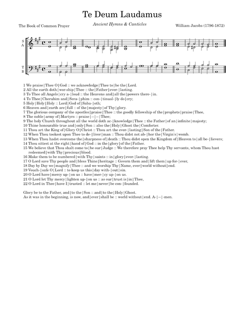 Te Deum Laudamus - William Jacobs