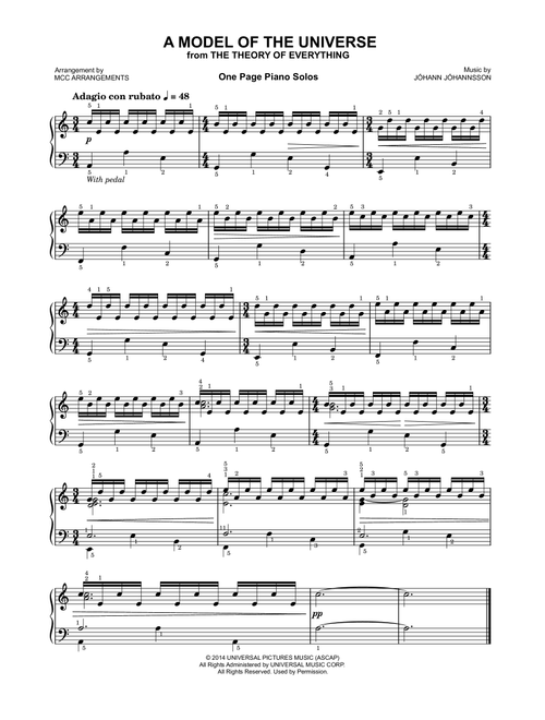 A Model Of The Universe (Arr. MCC Arrangements) - Various (Piano Solo)