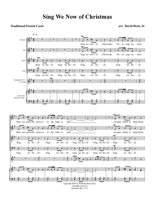 Sing We Now of Christmas (Arr. David Heck, Jr.) - Traditional Carol (Choral, SATB)
