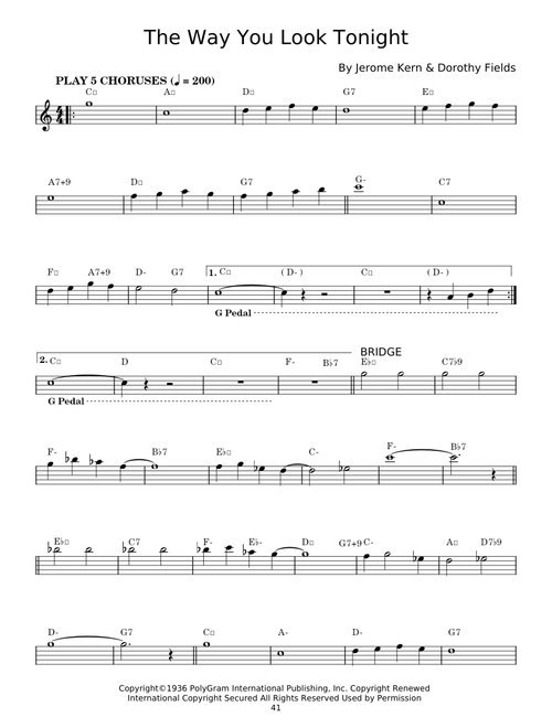 The way you look tonight - Jerome Kern