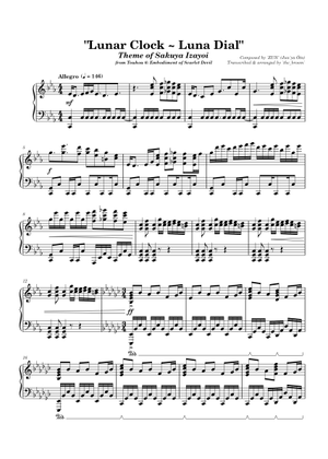 Lunar Clock~ Luna Dial – ZUN Sheet Music for Piano (Solo