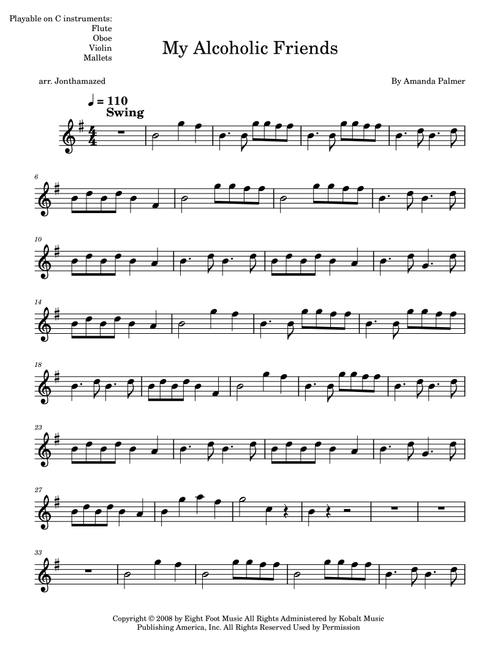 My Alcoholic Friends (Arr. Jontheamazed) - Dresden Dolls (Flute Solo)
