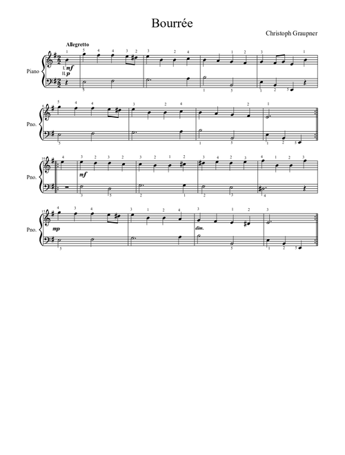 Bourée (easy piano)