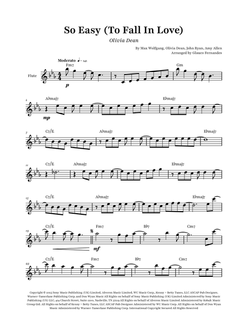 So Easy (To Fall In Love) (Arr. Glauco Fernandes) - Olivia Dean (Flute Solo)