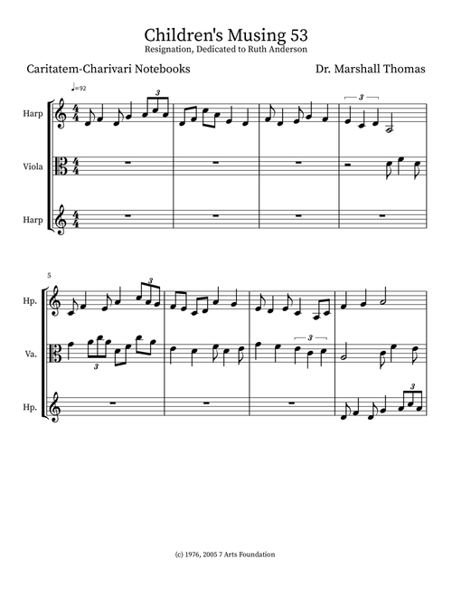 Children's Musing 53 - Celebrity Chamber Players (Small Ensemble)