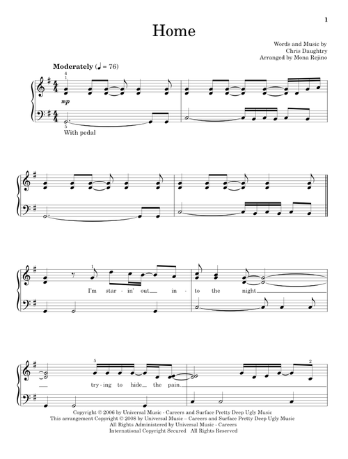 Home (Arr. Mona Rejino) - Daughtry, Hal Leonard Student Piano Library (Educational Piano)