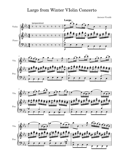 Largo from Winter Violin Concerto