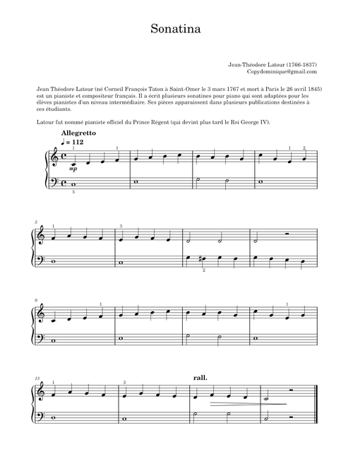 SONATINE – Jean Théodore Latour Jean-Théodore Latour - Sonatina
