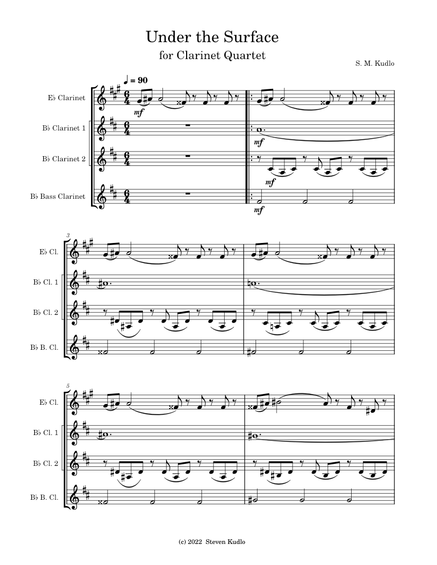 Under the Surface Steven Kudlo Sheet music for in eflat